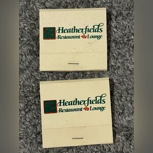 Lot of 2 Vintage Matchbook Heatherfields Martinsburg WV West Virginia Sheraton
